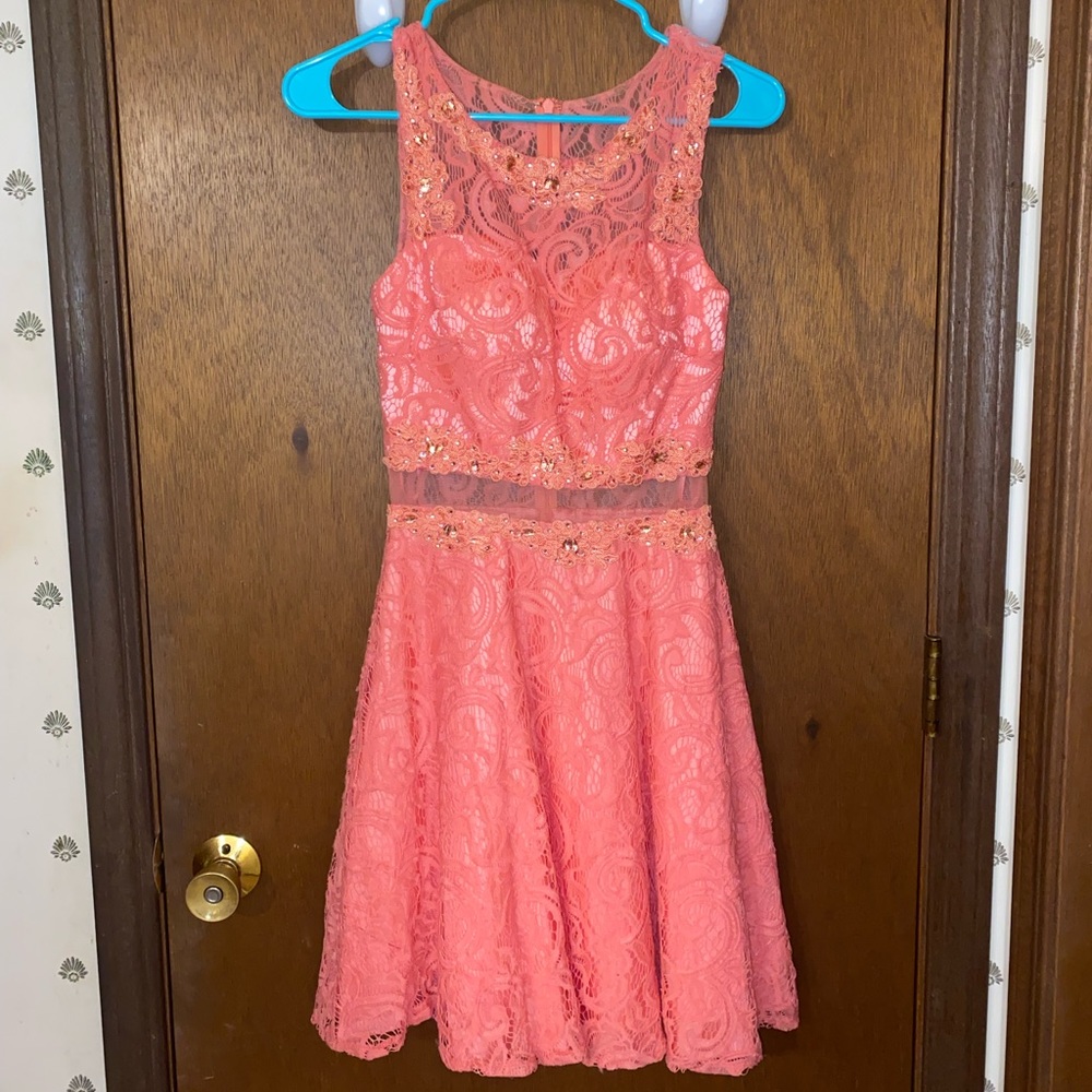 Pink Laced Homecoming Dress